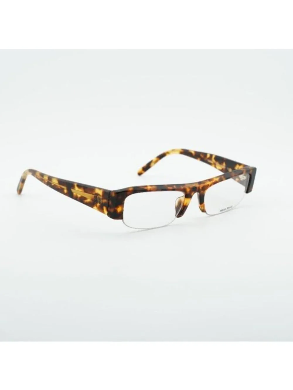 Miu Miu MUB07S 14L08N Sunglasses Havana Rectangle Frame, Blue-Violet Filter